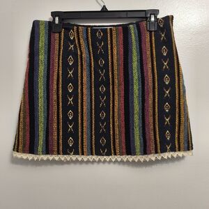 Judith March Multicolor Patterned A-Line Skirt Sz.L